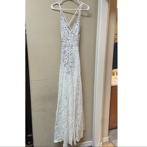 Lulus White Lace Backless Maxi Dress
